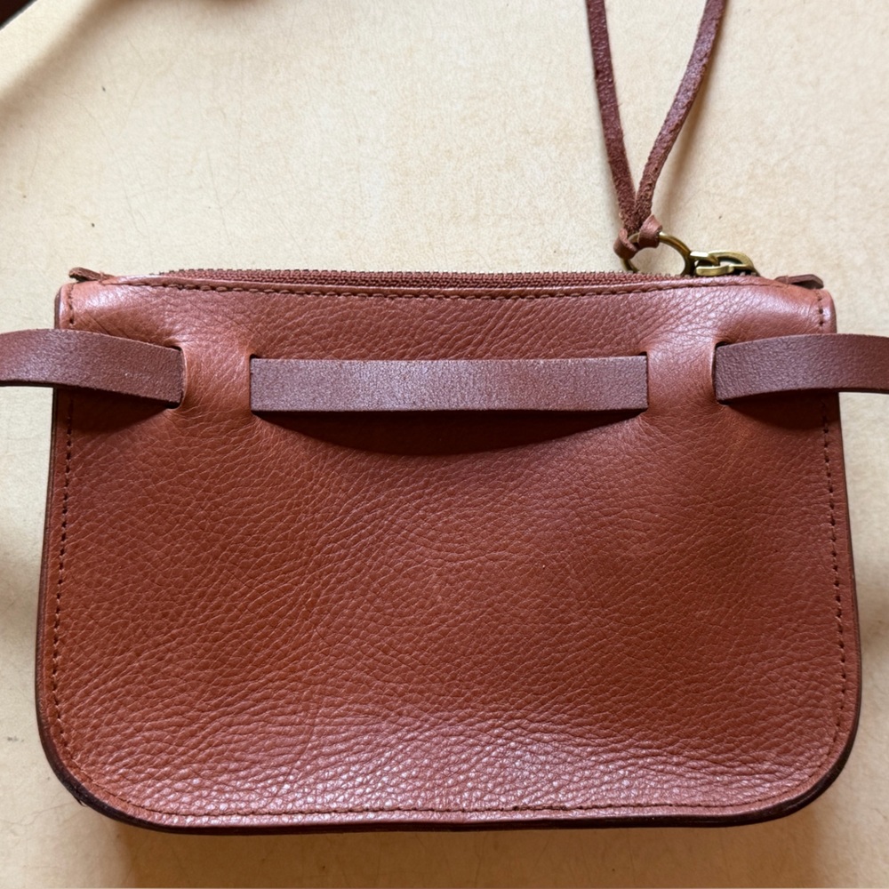 Madewell Brown Leather Crossbody Bag Small Zip Top